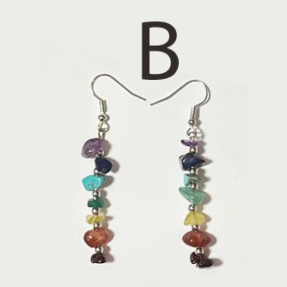 Seven Chakra Design Dangle Earrings NWT - Picture 5 of 6